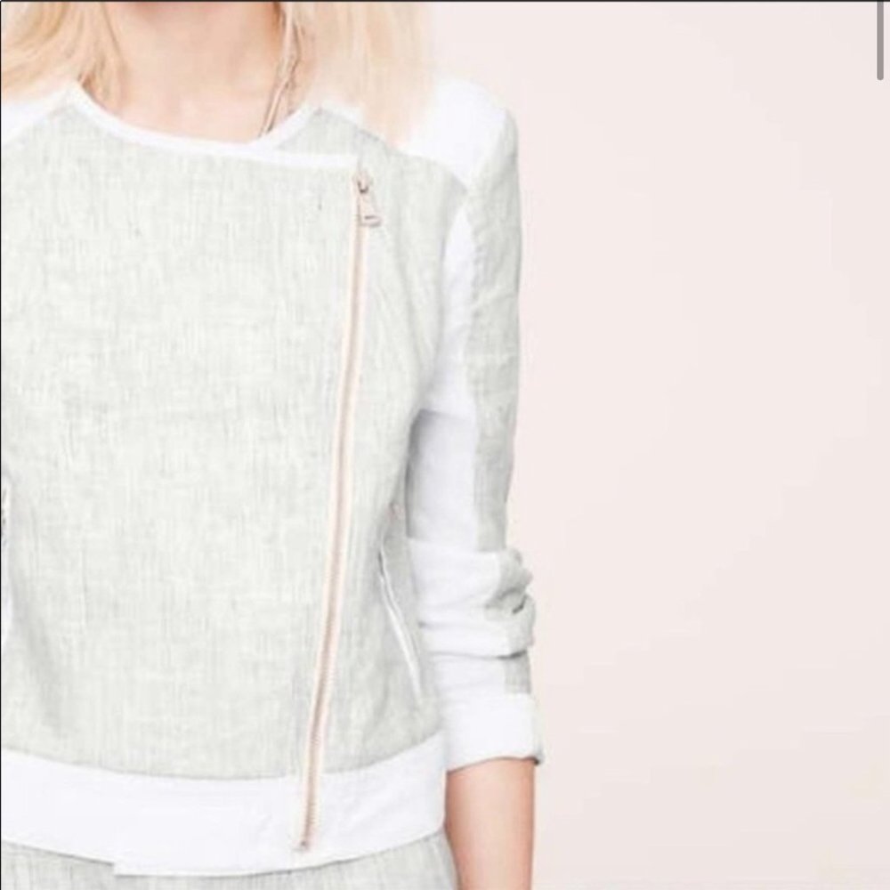 Lou & Grey Microstictch White/Blue Moto Jacket